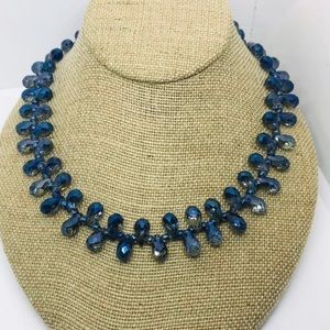 SNO Of Sweeden Blue Faceted Glass Necklace